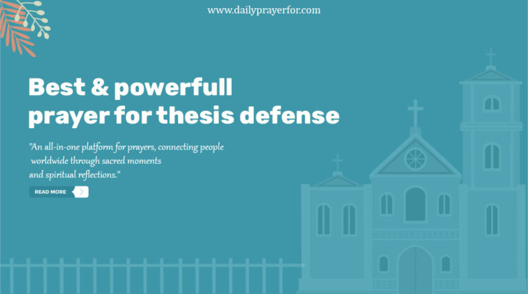 prayer for thesis defense